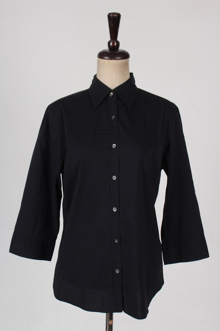 vintage古着日本制春夏中古复古风衬衫单排扣宽松休闲衬衣女H765