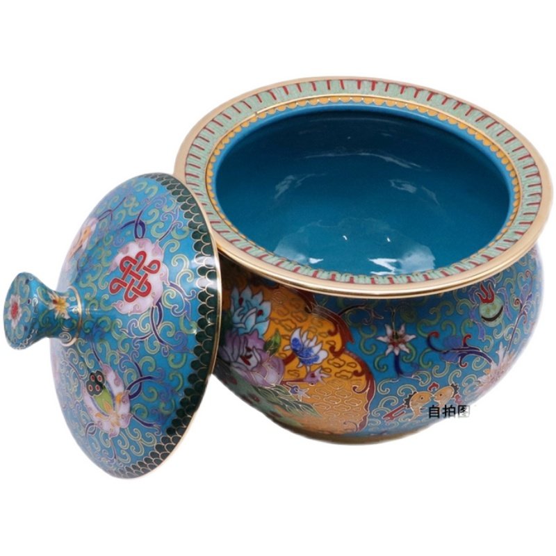 北京景泰蓝铜胎掐丝珐琅仿古收纳罐大圆罐家居摆件茶叶储存罐坛子,淘宝优惠券,粉丝福利购,淘宝优惠卷