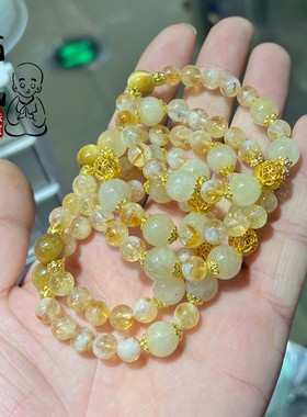 招财小霸王黄水晶多宝手串