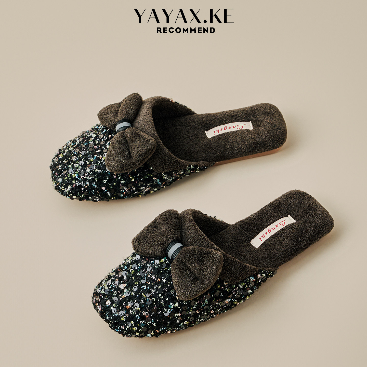 蝴蝶结棉拖鞋女士秋冬季居家用防滑加绒保暖室内轻奢小香风棉拖鞋,淘宝优惠券,粉丝福利购,淘宝优惠卷