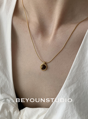 虎眼石串珠项链2024新款