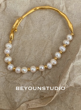 手镯天然珍珠小众复古女