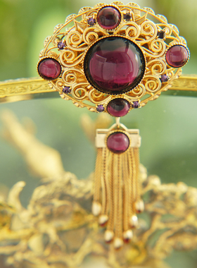 Hobe合辑 美国莱茵石琉璃耳夹手链项链胸针复古 vintage古董首饰