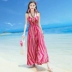 Mùa hè 2018 mới của phụ nữ dây buộc dây đầm voan váy dài boho váy đi biển bên bờ biển - Váy dài đầm hoa dài Váy dài