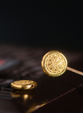 恋金 足金手工錾刻古法黄金 山鬼花隔珠 项链手链配饰配件