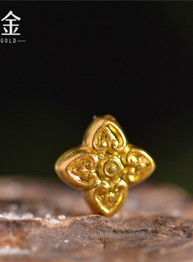 手工錾刻吊坠配饰足金