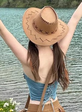 正品火柴棍拓途系列夏季西部牛仔帽子女复古美式防晒遮阳帽男