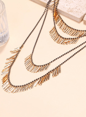 波西米亚民族风金属流层气质项链