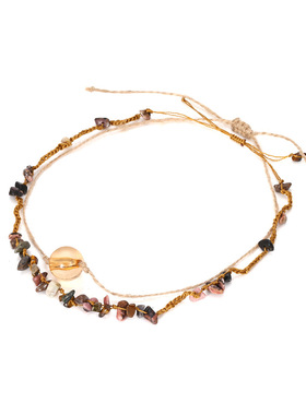 波西米亚民族纯手工编织麻绳项链