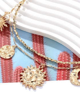 欧美复古冷淡风金属项链