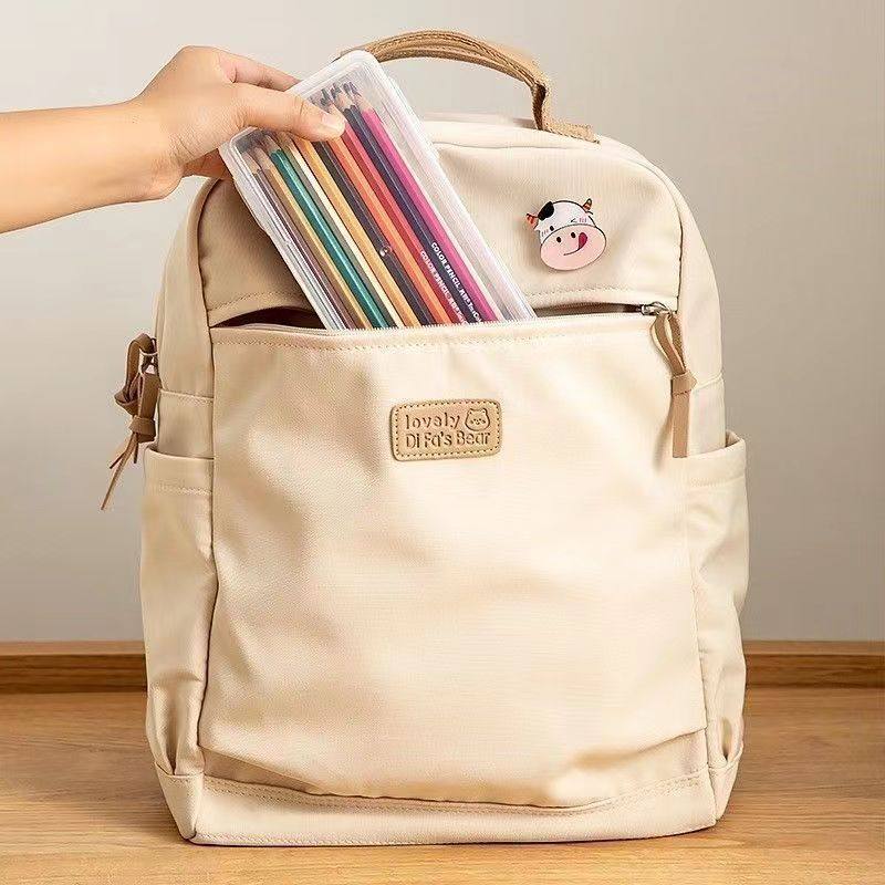 特价加厚透明收纳盒文具收纳盒大容量透明铅笔收纳笔筒装彩铅笔袋