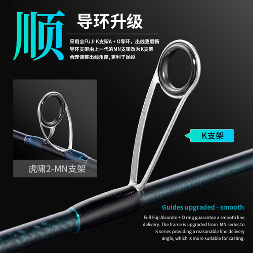 伊酷达虎啸三代海钓慢摇铁板竿近海船钓竿刀鲅马鲛沉船底钓放流竿 - 图1