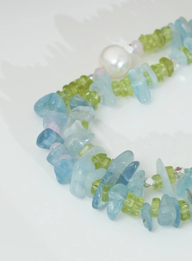 天然淡水珍珠水晶项链