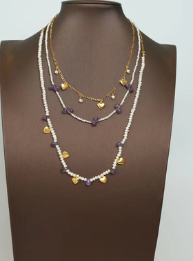 小众设计款天然石项链女款