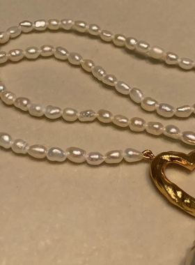 小众设计镂空爱心925银扣项链