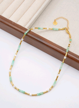 小众设计款天然白贝和澳洲玉项链女时尚气质百搭优雅知性简约轻奢