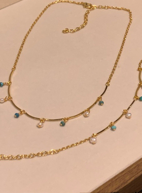 小众设计天然绿松石石项链