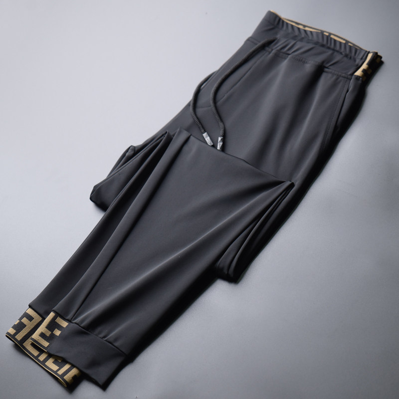 冰丝裤子弹力速干裤夏季超薄运动裤 劳伦狮丹休闲裤