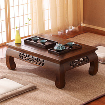 Day-style tatami tea table floating window table old elm wood kang table solid wood imitation ancient small tea table dwarf table Taikutiv tea a few