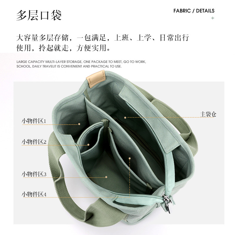 帆布包女包新款饭盒包斜挎便当包上班通勤手拎包大容量单肩手提包,淘宝优惠券,粉丝福利购,淘宝优惠卷