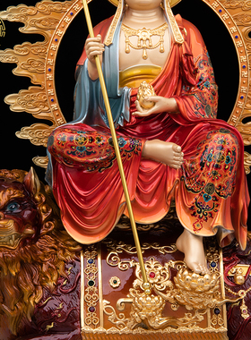 黄铜四大名山神像客厅摆件