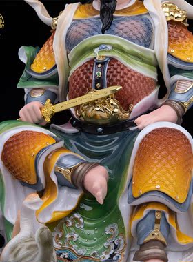 玄天上帝汉白玉真武大帝桌面摆件
