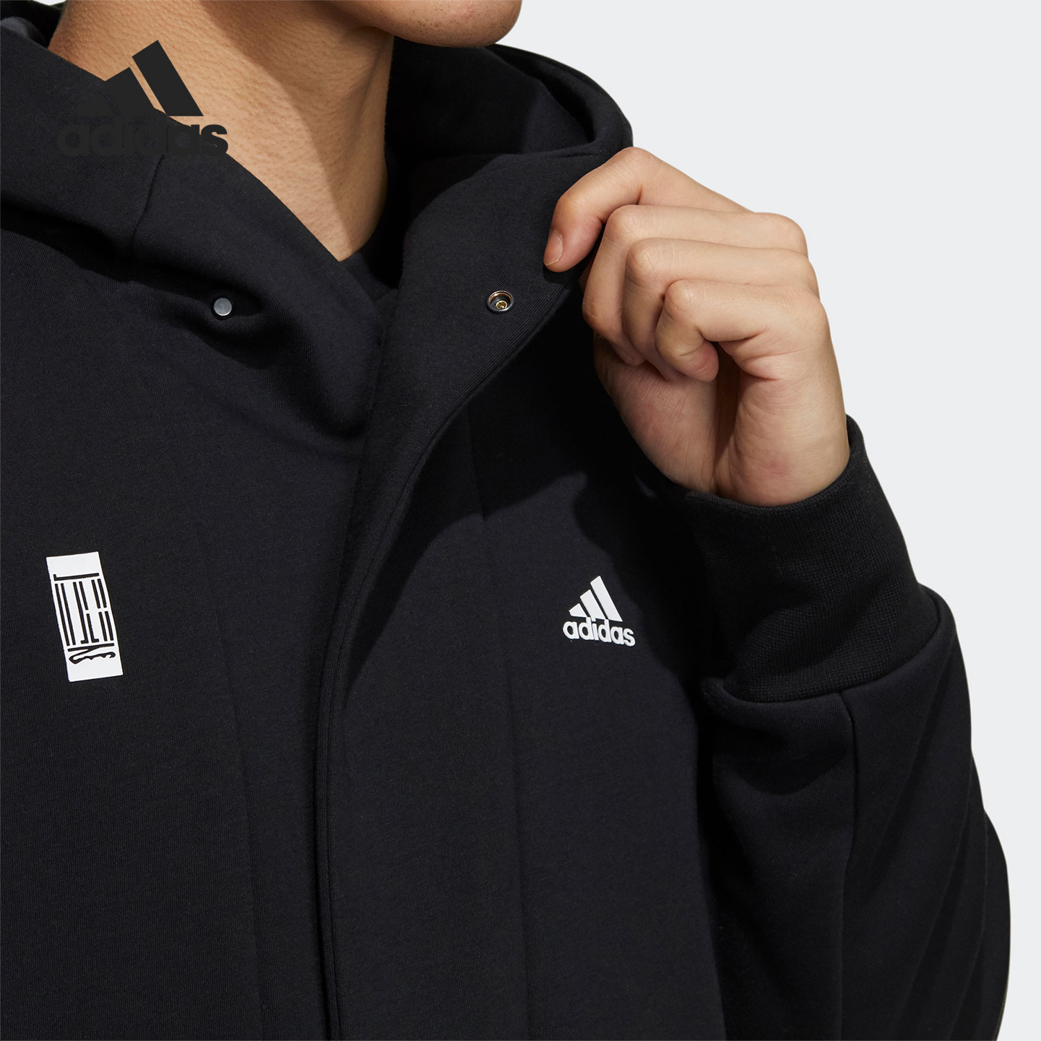 Adidas/阿迪达斯正品武极系列男子连帽运动夹克外套 H39296-图2