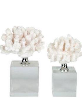 简欧水晶珊瑚样板间客厅书房摆件