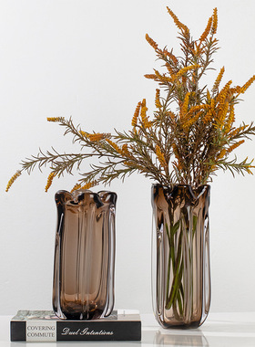 琥珀加厚客餐厅花瓶玻璃轻奢风