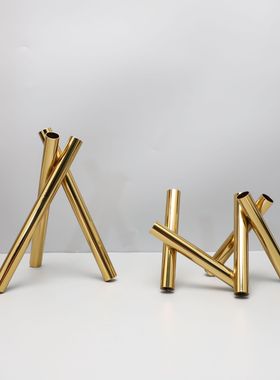 现代简约不锈钢插花花器摆件样板房电视柜客厅茶几玄关家居