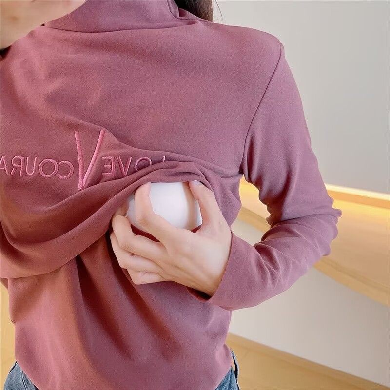 清仓长袖哺乳衣打底衫春秋产后喂奶上衣半高领哺乳秋衣产后月子服,淘宝优惠券,粉丝福利购,淘宝优惠卷