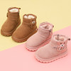 Children's genuine leather snow boots, girls' cotton boots, 2025 winter new style, velvet and thickened snow cotton, boys' shoes, cotton shoes