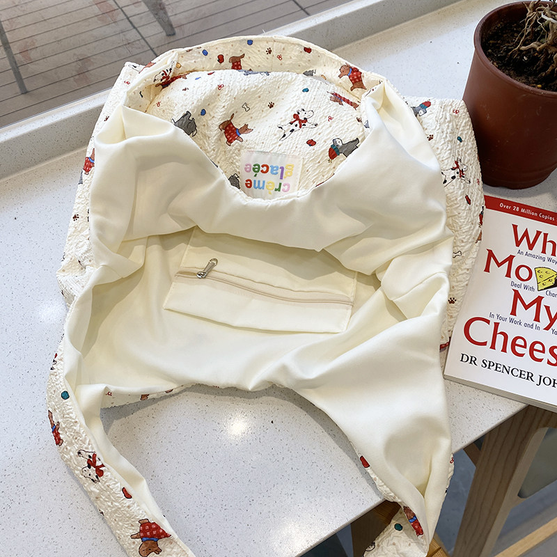 唐糖包袋/夏季卡通压花帆布包女大容量背心包逛街购物袋学生书包,淘宝优惠券,粉丝福利购,淘宝优惠卷