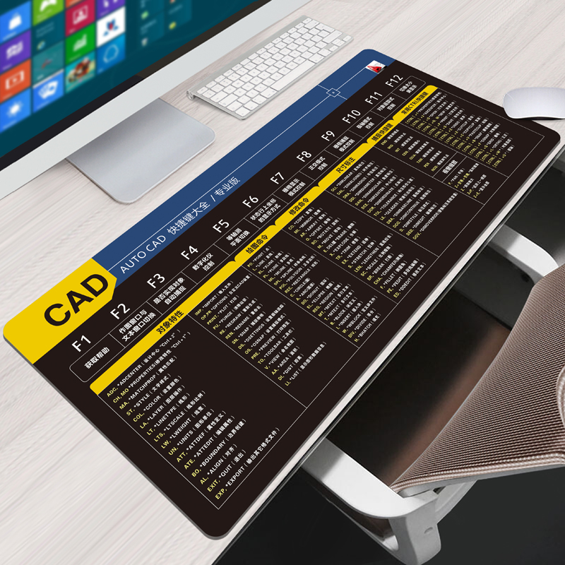 快捷键鼠标垫超大号办公wps word excel ppt ps ai cdr cad键盘垫-图0