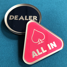 Фишки 【星扑克】德州扑克专用庄码、dealer allin套装（黑金）