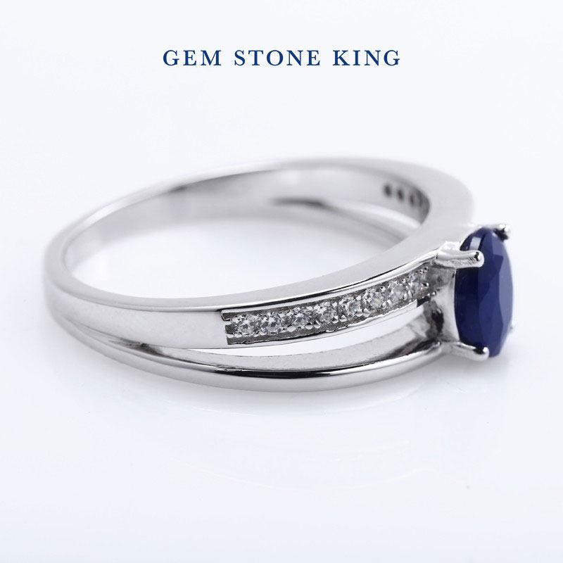 gsk天然蓝宝石女1.18克拉满钻戒指 gemstoneking海外戒指/指环