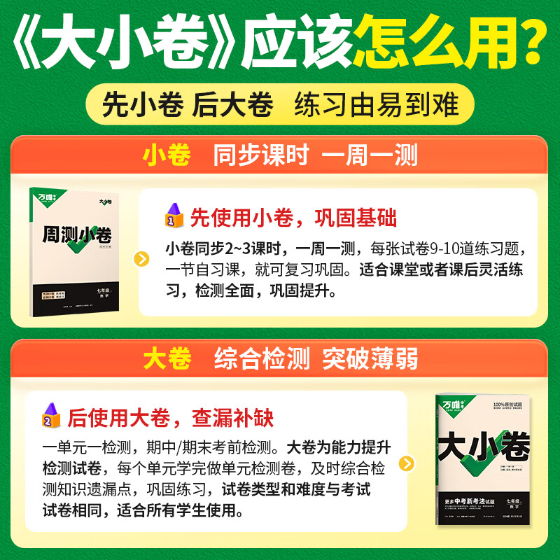 2023版万唯中考大小卷七八九年级上册语文数学英语物理化学历史政治生物地理人教版人教版北师大华师大外研版初中万维同步练习试卷-图0