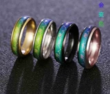 MUCW/木川韩版心跳男女情侣对戒手尾指环不锈钢钛钢感温变色戒指