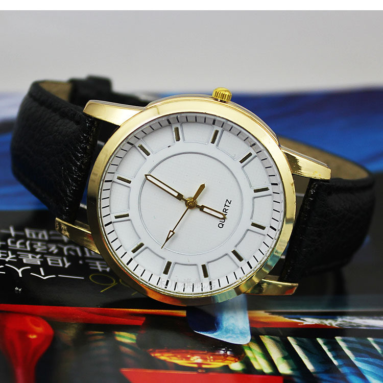 学生皮带中性复古石英表 木川国产腕表