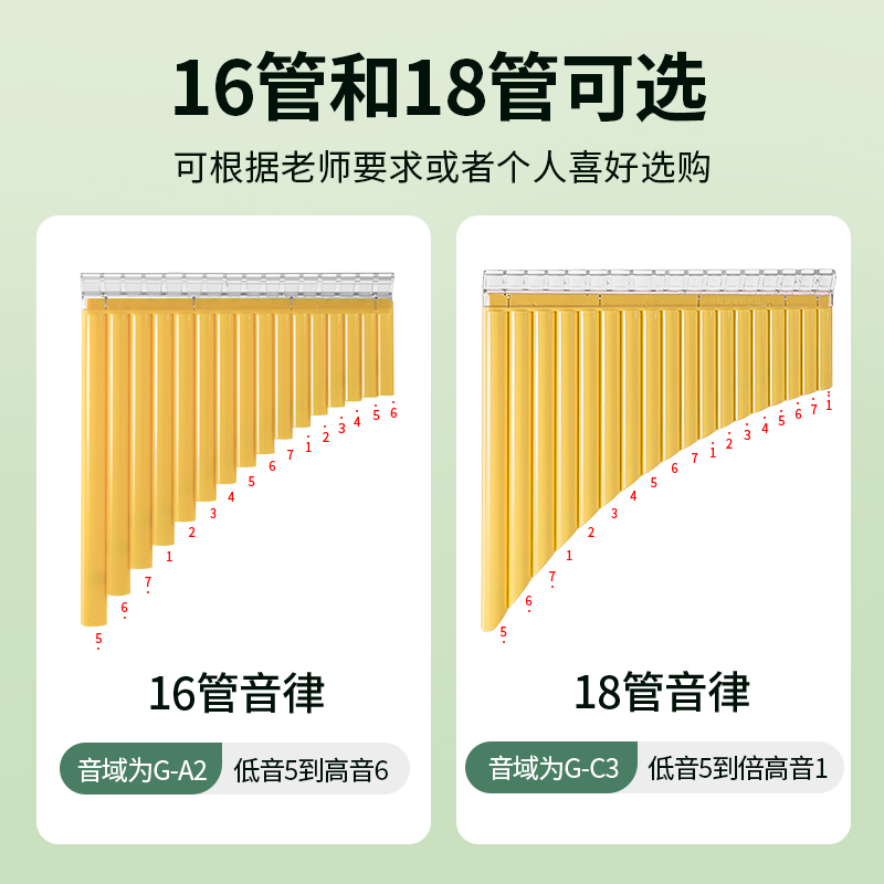 儿童排箫18管中小学生课堂推荐入门级排笛初学者易学16管排箫乐器 - 图2