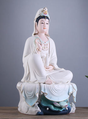 慈航陶瓷客厅供奉禅意风观音佛像