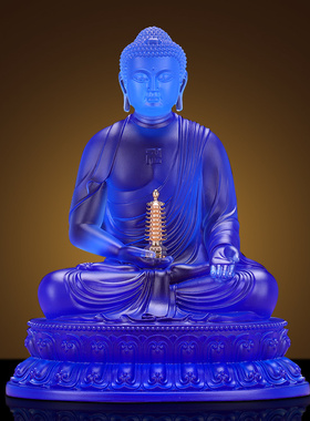 台湾琉璃东方三圣佛像琉璃药师佛