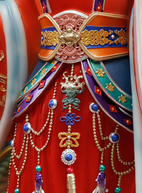 汉白玉彩绘九天玄女尊像娘娘神像