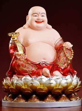 树脂全莲弥勒佛菩萨摆件大肚笑佛