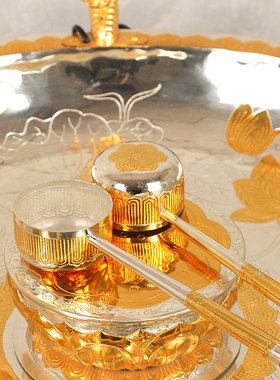 宝华鎏金纯铜九龙喷水浴佛盆