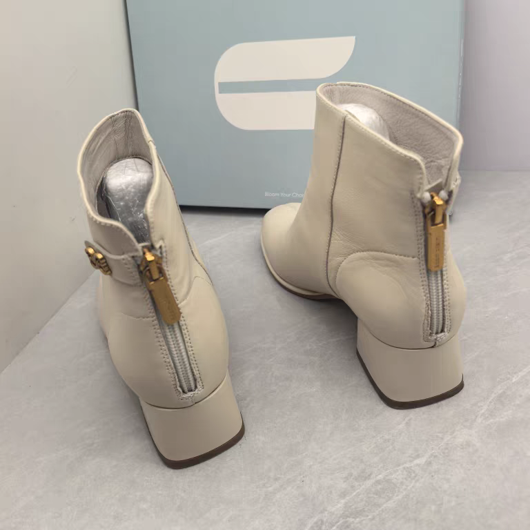 Comely康莉撤柜断码秋季真皮时装靴方头粗中跟后拉链短靴女瘦瘦靴,淘宝优惠券,粉丝福利购,淘宝优惠卷