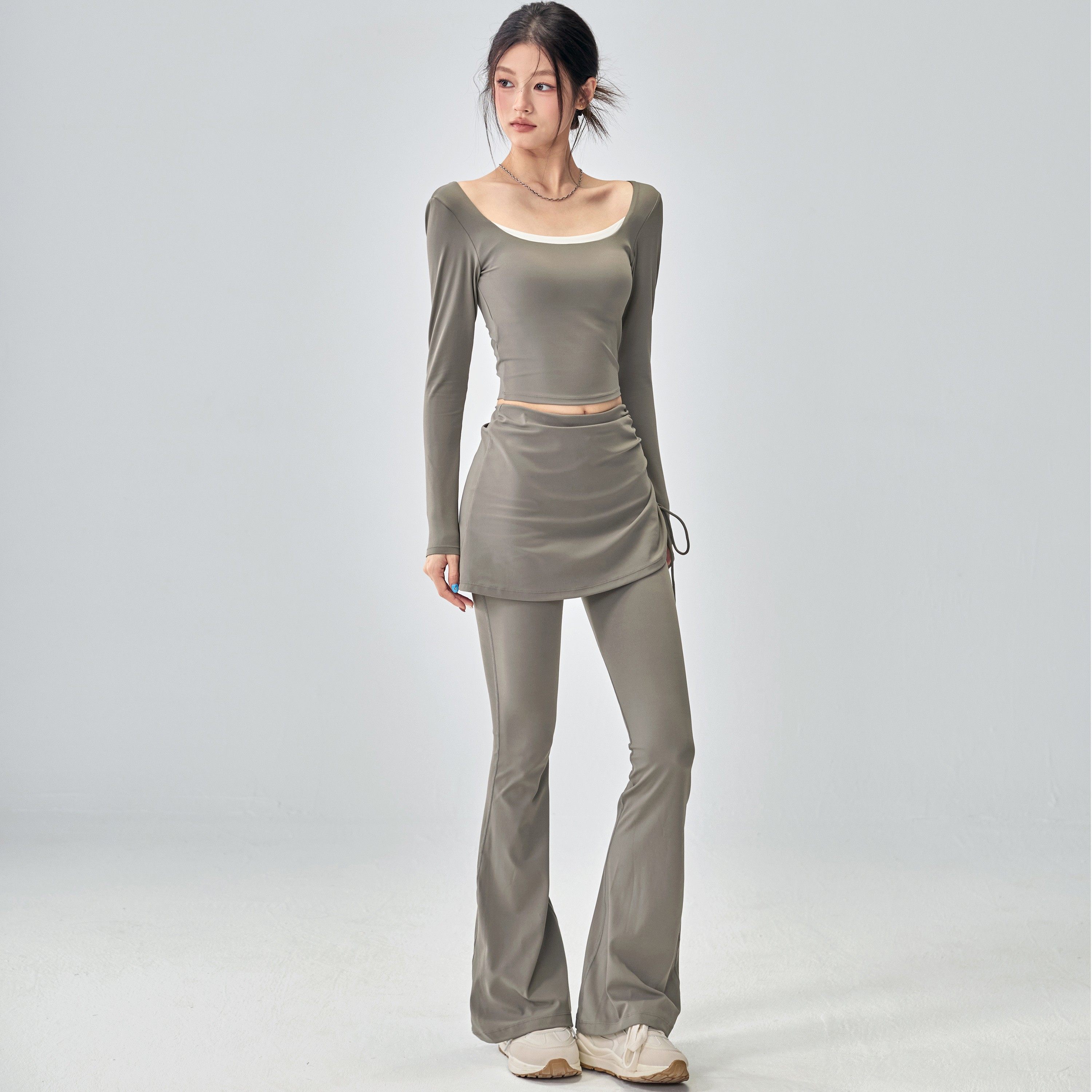 秋冬瑜伽服长袖套装女带胸垫美背显瘦运动上衣外穿普拉提健身训练,淘宝优惠券,粉丝福利购,淘宝优惠卷