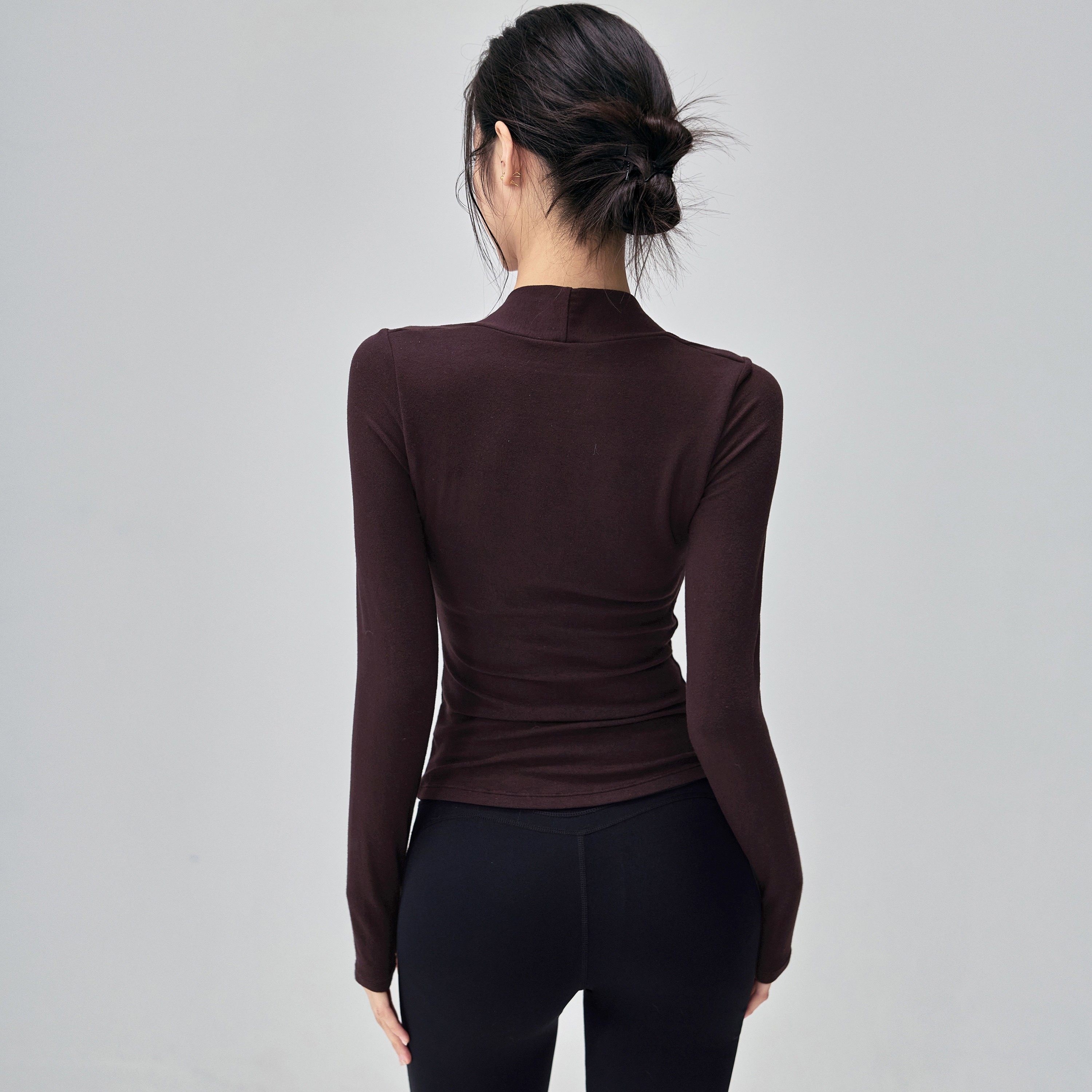 带胸垫瑜伽服长袖正肩紧身显瘦普拉提运动上衣气质外穿健身T恤新,淘宝优惠券,粉丝福利购,淘宝优惠卷