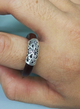 纯天然西藏山南鸡血藤戒指 药藤西藏饰品 情侣饰品 包邮