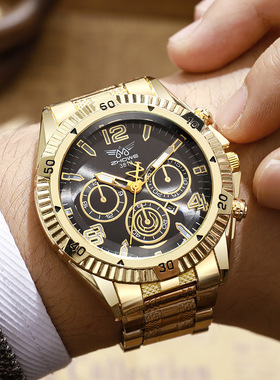 男士钢带指针腕表拍照摄影道具